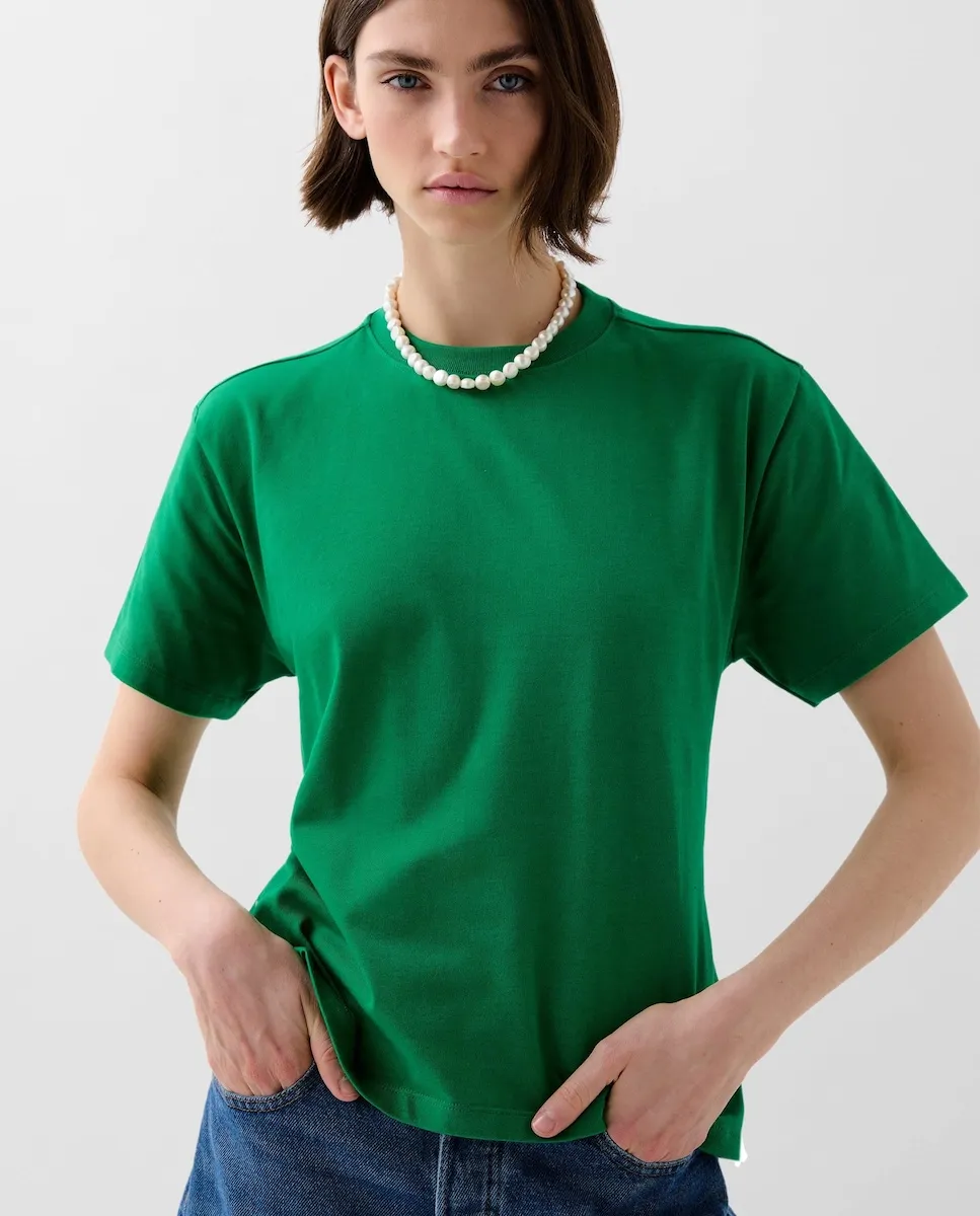 Футболка женская хлопковая с разрезами Scalpers, зеленый
Футболка женская хлопковая с разрезами Scalpers, зеленый