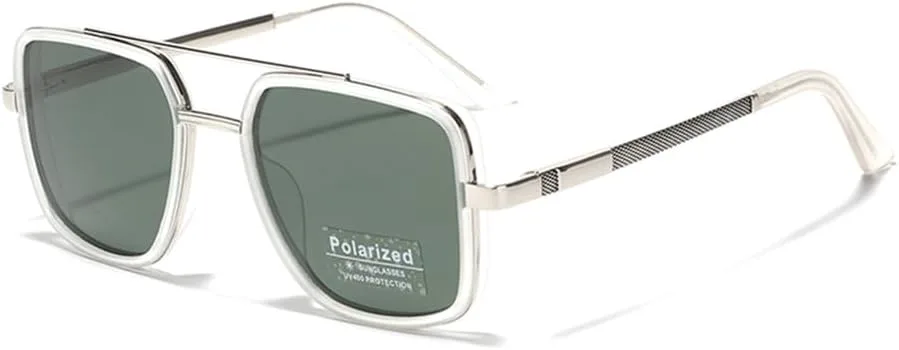 Солнцезащитные очки в крупной оправе, поляризованные, женские, с полуметаллическим оправой, мужские, UV400, зелено-коричневые generic, Clear Silver Green
Солнцезащитные очки в крупной оправе, поляризованные, женские, с полуметаллическим оправой, мужские, UV400, зелено-коричневые generic, Clear Silver Green