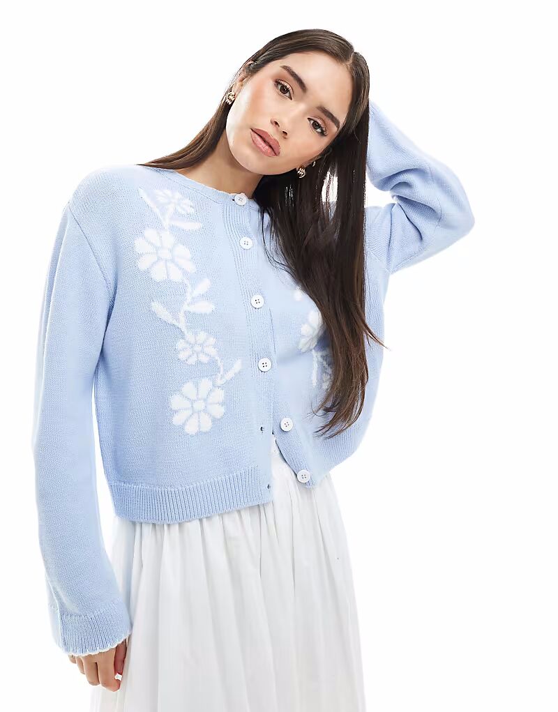 Мисс Селфридж вязаный жаккардовый кардиган с контрастным цветочным узором в пудрово-голубом цвете Miss Selfridge
Мисс Селфридж вязаный жаккардовый кардиган с контрастным цветочным узором в пудрово-голубом цвете Miss Selfridge