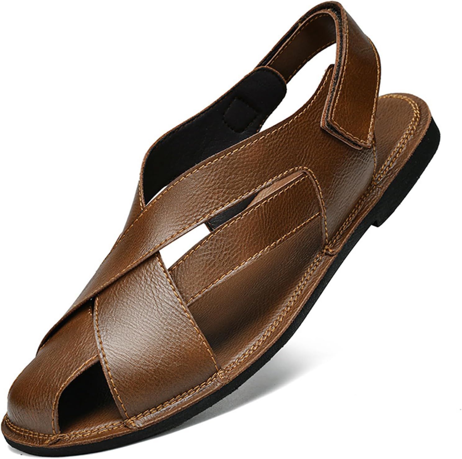Мужские летние кожаные сандалии с закрытым носком, дышащие регулируемые пляжные туфли для активного отдыха Tokouk, коричневый
Мужские летние кожаные сандалии с закрытым носком, дышащие регулируемые пляжные туфли для активного отдыха Tokouk, коричневый