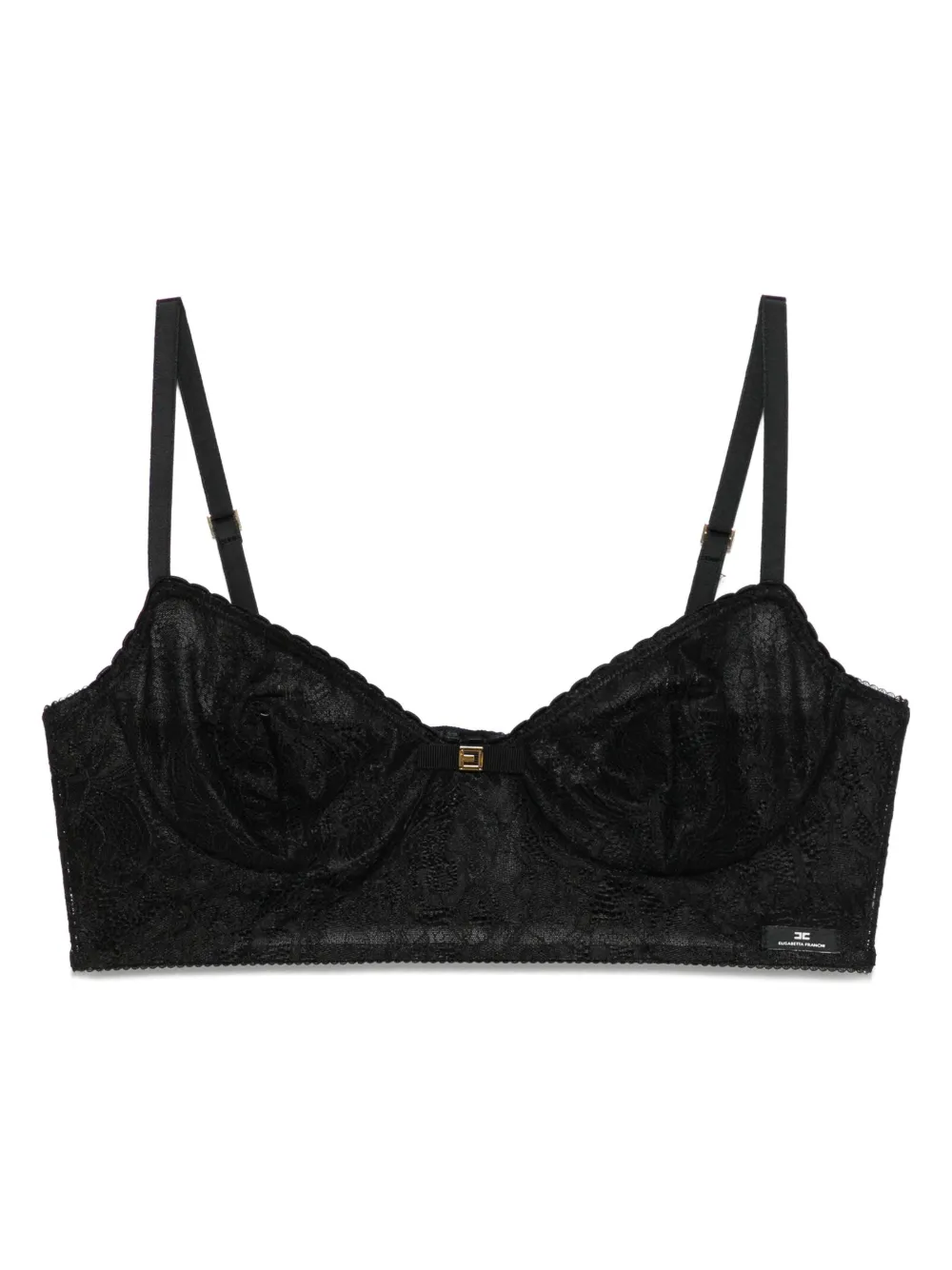 Кружевной бюстгальтер с бантом Elisabetta Franchi, черный
Кружевной бюстгальтер с бантом Elisabetta Franchi, черный