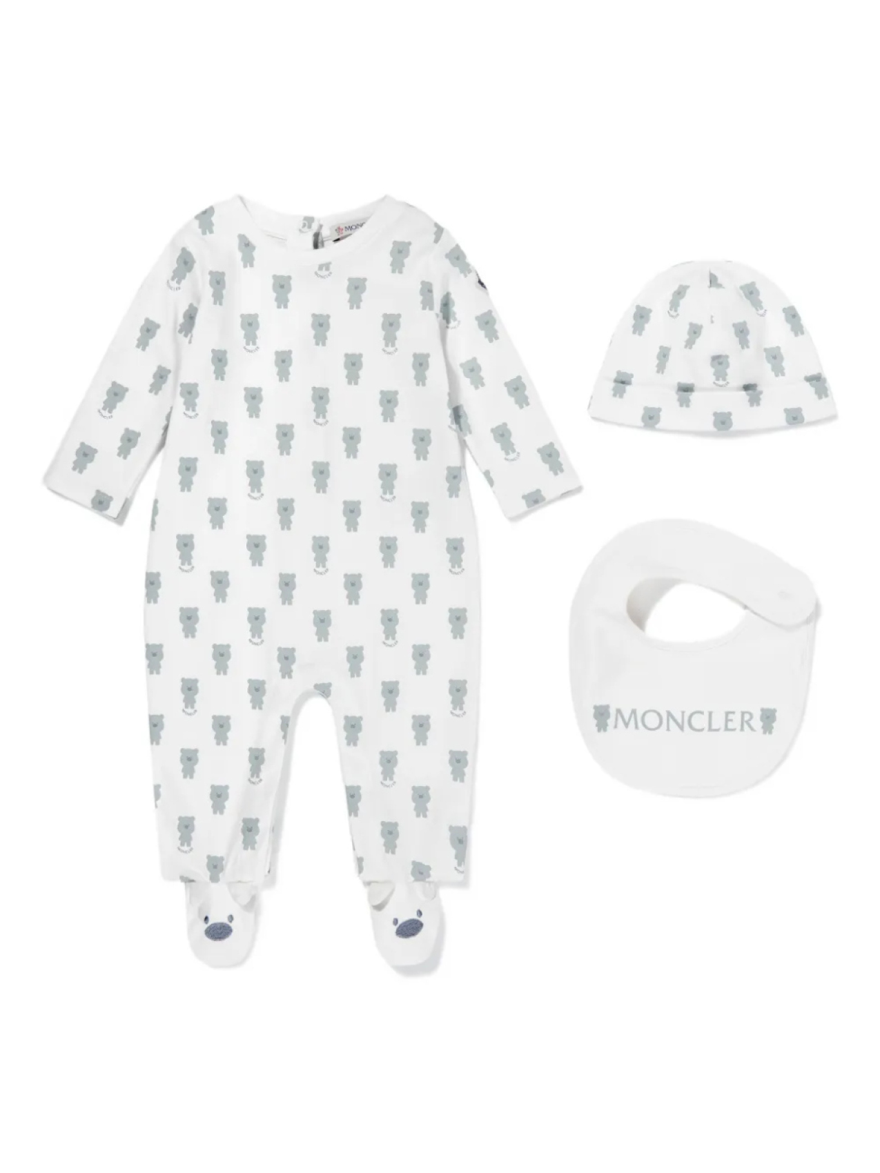 Комплект для вырастания младенца с принтом Moncler Enfant (набор из трех предметов), белый
Комплект для вырастания младенца с принтом Moncler Enfant (набор из трех предметов), белый