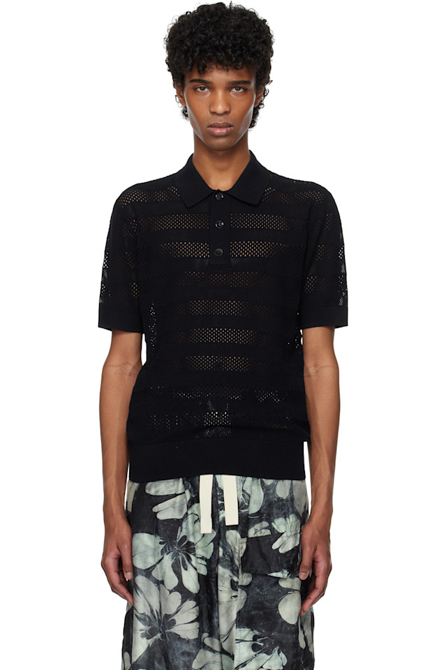 Поло с открытой вязкой Dries Van Noten, синий
Поло с открытой вязкой Dries Van Noten, синий