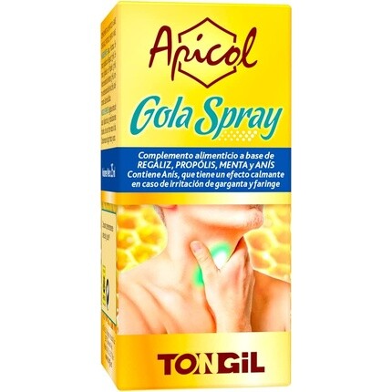 Спрей для горла Apicol Gola с прополисом, 25 мл, солодкой, мятой и анисом — успокаивающий эффект при раздражении горла и глотки — без сахара и аллергенов Tongil
Спрей для горла Apicol Gola с прополисом, 25 мл, солодкой, мятой и анисом — успокаивающий эффект при раздражении горла и глотки — без сахара и аллергенов Tongil
