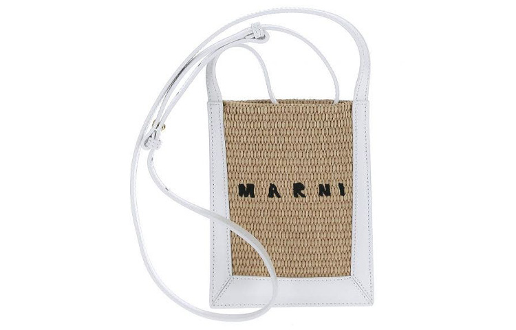 MARNI Женская белая поясная сумка из телячьей кожи для телефона 
MARNI Женская белая поясная сумка из телячьей кожи для телефона