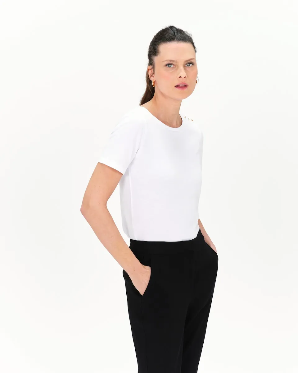 Женская футболка с коротким рукавом и декоративными пуговицами Caroll, белый
Женская футболка с коротким рукавом и декоративными пуговицами Caroll, белый