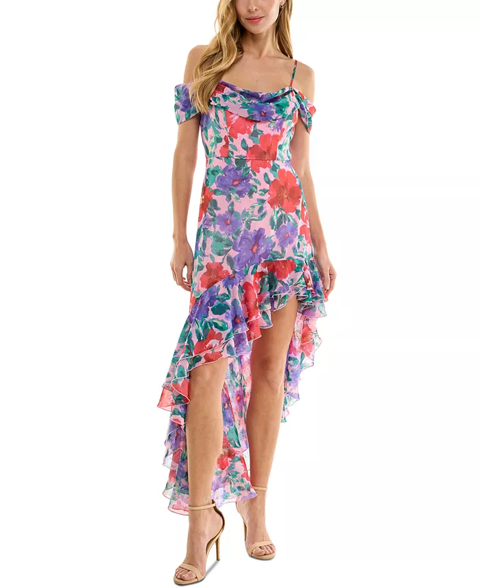 Платье с открытыми плечами и рюшами в цветочном принте для девушек City Studios, розовый
Платье с открытыми плечами и рюшами в цветочном принте для девушек City Studios, розовый