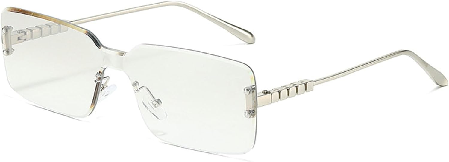 Солнцезащитные очки без оправы UV400 для женщин, квадратные солнцезащитные очки для мужчин и женщин, черные и коричневые, без оправы, модные солнцезащитные очки S066 Melrose, Silver
Солнцезащитные очки без оправы UV400 для женщин, квадратные солнцезащитные очки для мужчин и женщин, черные и коричневые, без оправы, модные солнцезащитные очки S066 Melrose, Silver