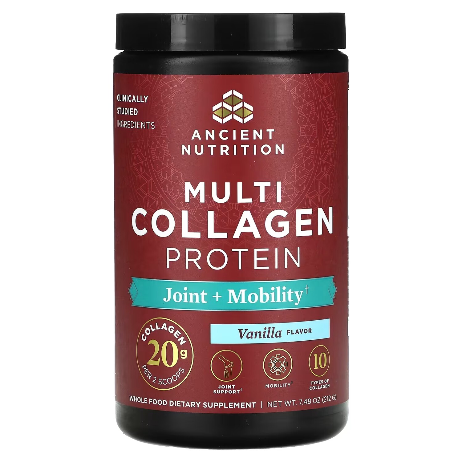 Добавка Ancient Nutrition Multi Collagen Protein Joint + Mobility Vanilla, 212 г
Добавка Ancient Nutrition Multi Collagen Protein Joint + Mobility Vanilla, 212 г
