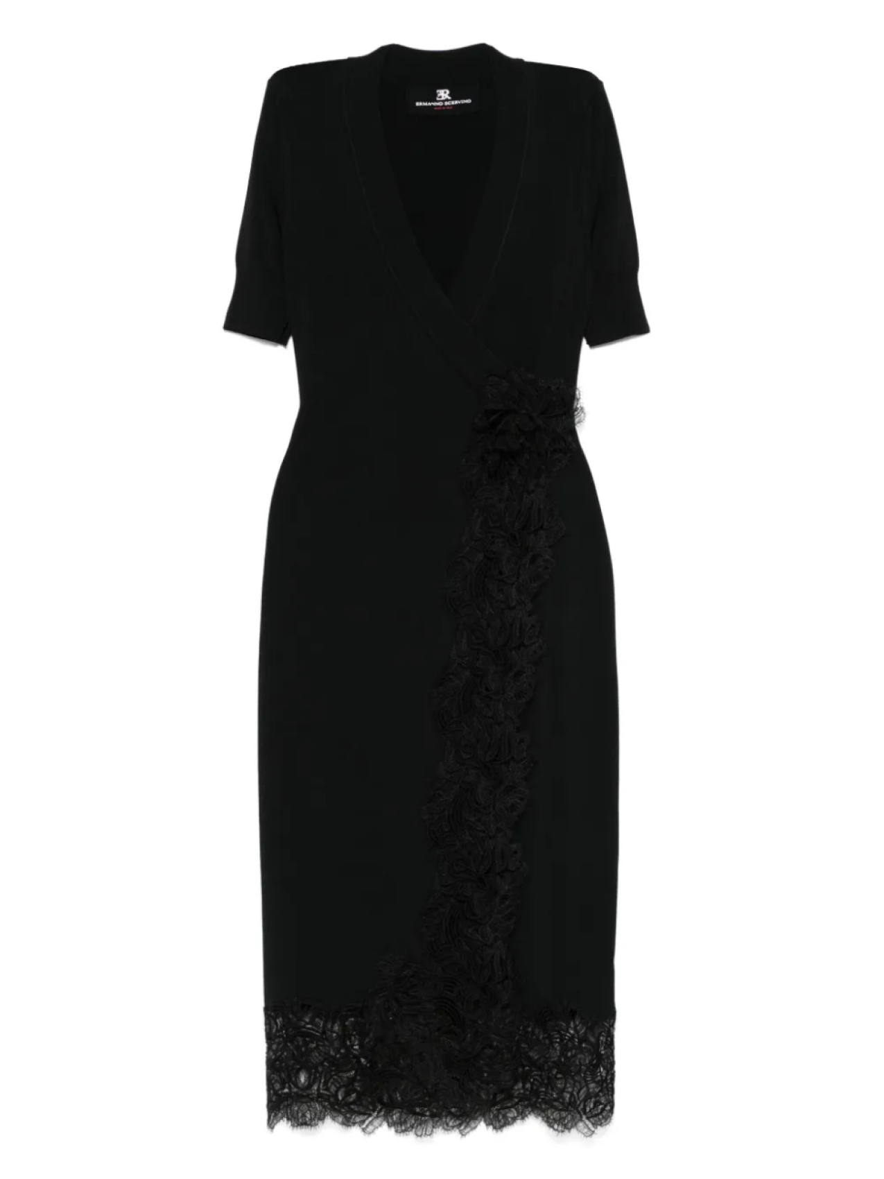 Платье-халат с кружевной отделкой Ermanno Scervino, черный
Платье-халат с кружевной отделкой Ermanno Scervino, черный