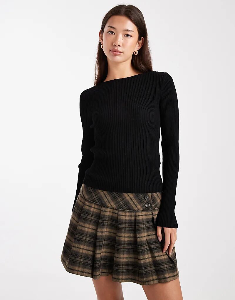 Топ Miss Selfridge из трикотажного ребра с разрезом на горловине и длинными рукавами, черный цвет
Топ Miss Selfridge из трикотажного ребра с разрезом на горловине и длинными рукавами, черный цвет