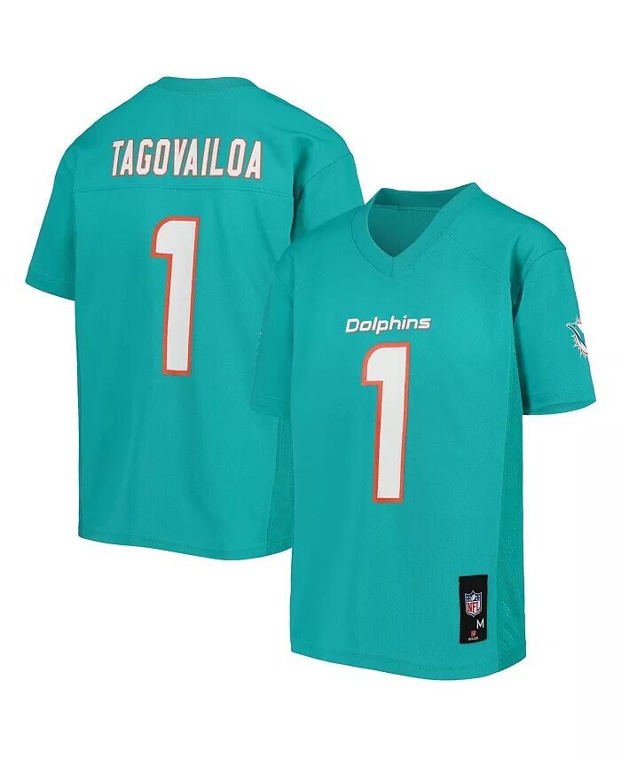 Реплика игрока Big Boys Tua Tagovailoa Aqua Miami Dolphins Outerstuff, синий 
Реплика игрока Big Boys Tua Tagovailoa Aqua Miami Dolphins Outerstuff, синий