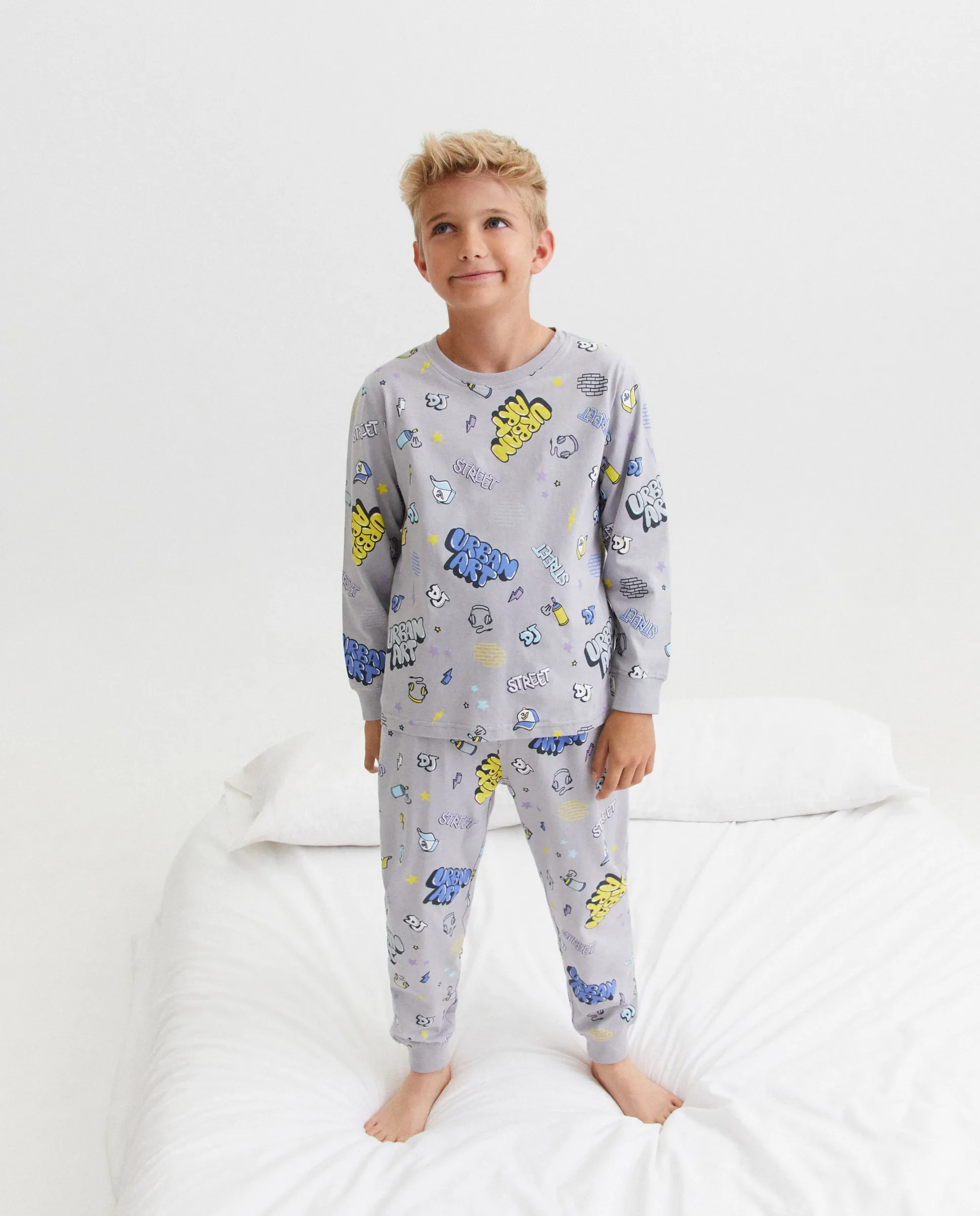 Длинная пижама с принтом для мальчика Cotton Juice, черный
Длинная пижама с принтом для мальчика Cotton Juice, черный