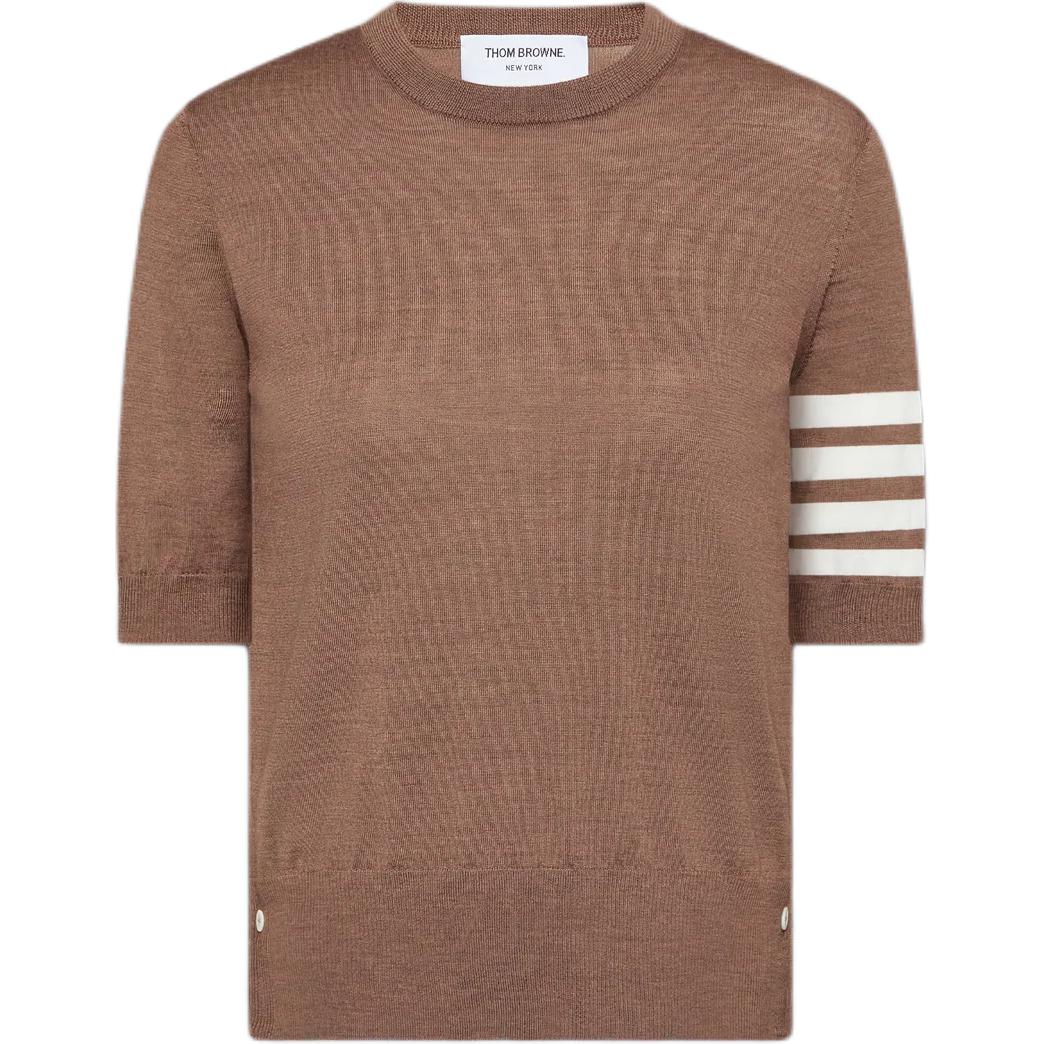 Футболка с прозрачными рукавами из тонкого трикотажа THOM BROWNE, коричневый
Футболка с прозрачными рукавами из тонкого трикотажа THOM BROWNE, коричневый