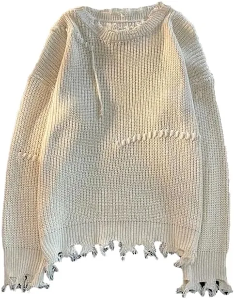 Винтажный свитер с кистями и дырочками, свободный вязаный пуловер
Винтажный свитер с кистями и дырочками, свободный вязаный пуловер