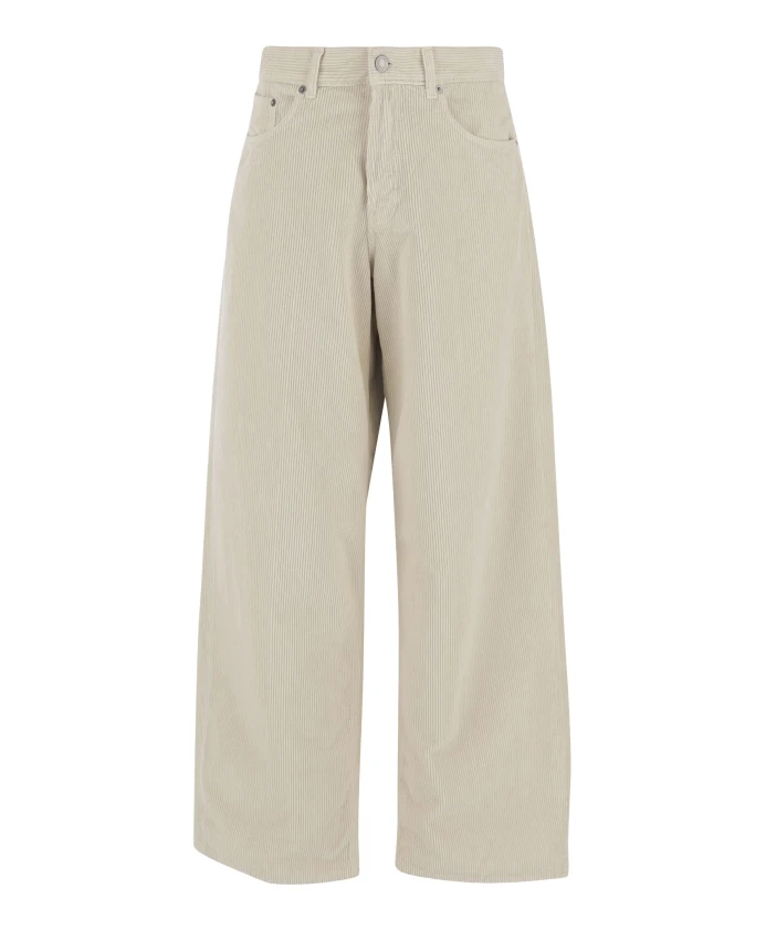 Бархатные ребристые хлопковые брюки, широкие штанины Haikure, бежевый
Бархатные ребристые хлопковые брюки, широкие штанины Haikure, бежевый