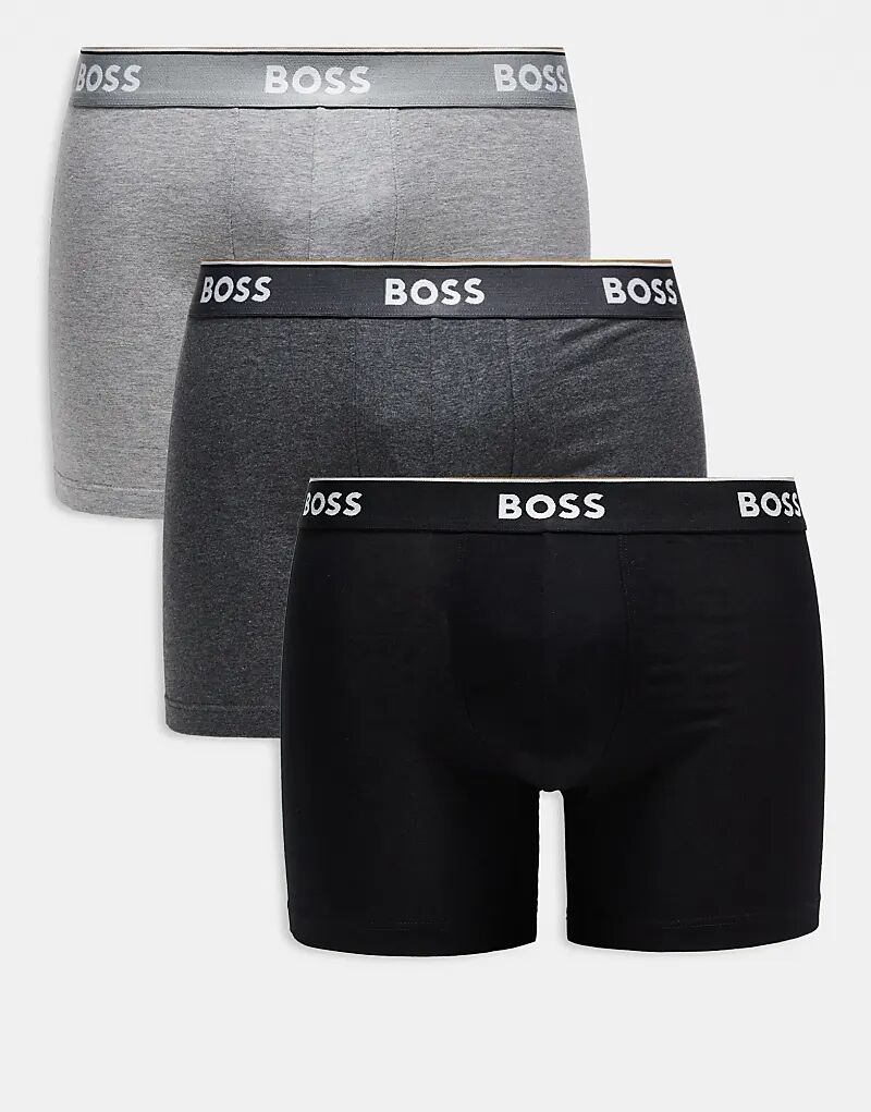 BOSS Bodywear Boxer Power, комплект из 3 удлиненных трусов-боксеров с логотипом на поясе в сером/черном цвете BOSS Orange
BOSS Bodywear Boxer Power, комплект из 3 удлиненных трусов-боксеров с логотипом на поясе в сером/черном цвете BOSS Orange