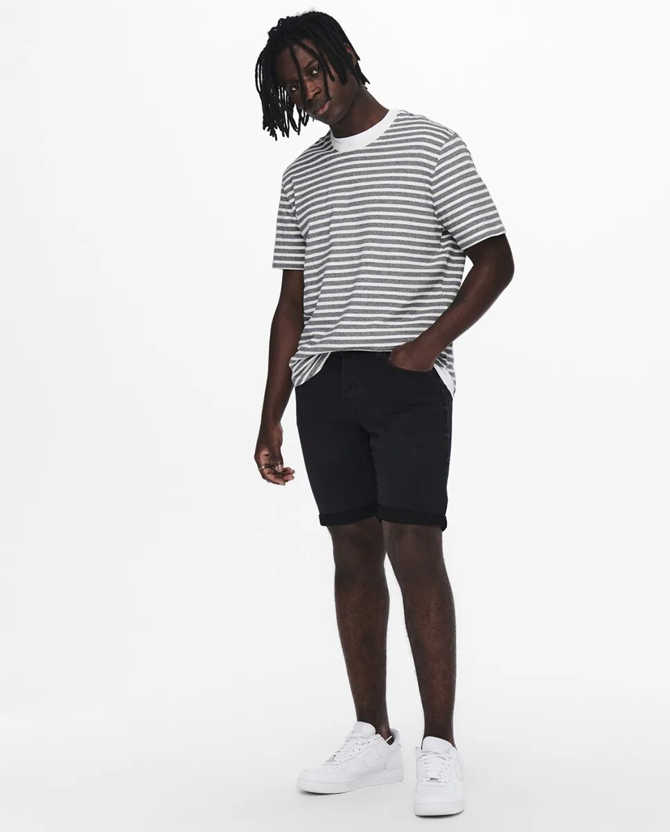 Черные мужские джинсовые шорты Only & Sons, черный
Черные мужские джинсовые шорты Only & Sons, черный