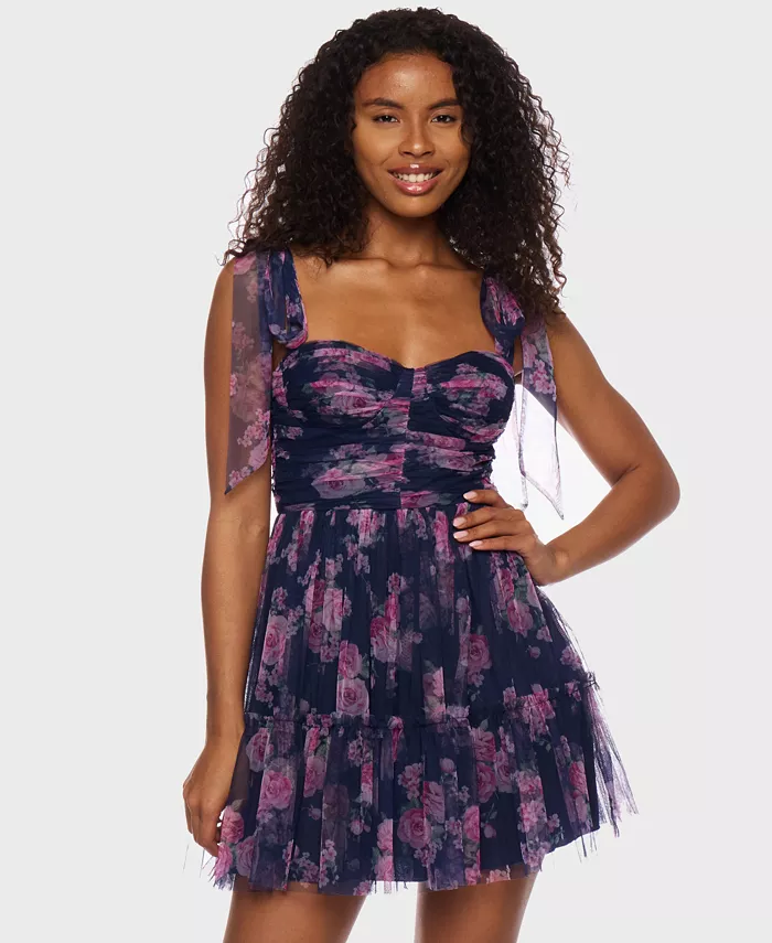 Мини-платье с цветочным принтом и завязками для юниоров B Darlin, синий
Мини-платье с цветочным принтом и завязками для юниоров B Darlin, синий