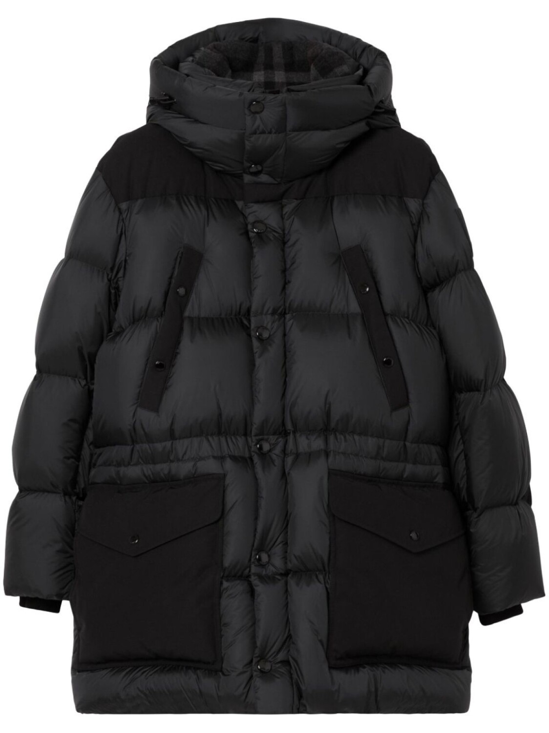 Burberry пуховик с логотипом, черный 
Burberry пуховик с логотипом, черный