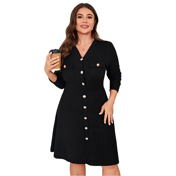 Свитер с длинными рукавами и пуговицами Plus size Elitespirit, Black
Свитер с длинными рукавами и пуговицами Plus size Elitespirit, Black