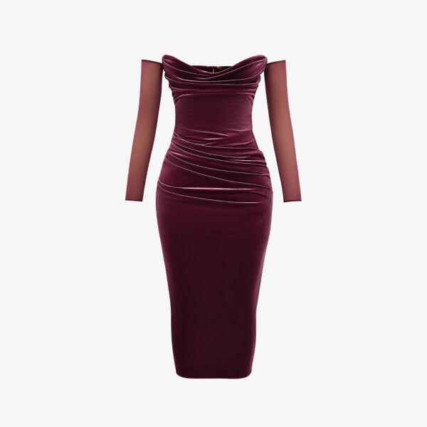 Платье миди leora без бретелек из эластичного бархата House Of Cb, цвет mulberry
Платье миди leora без бретелек из эластичного бархата House Of Cb, цвет mulberry
