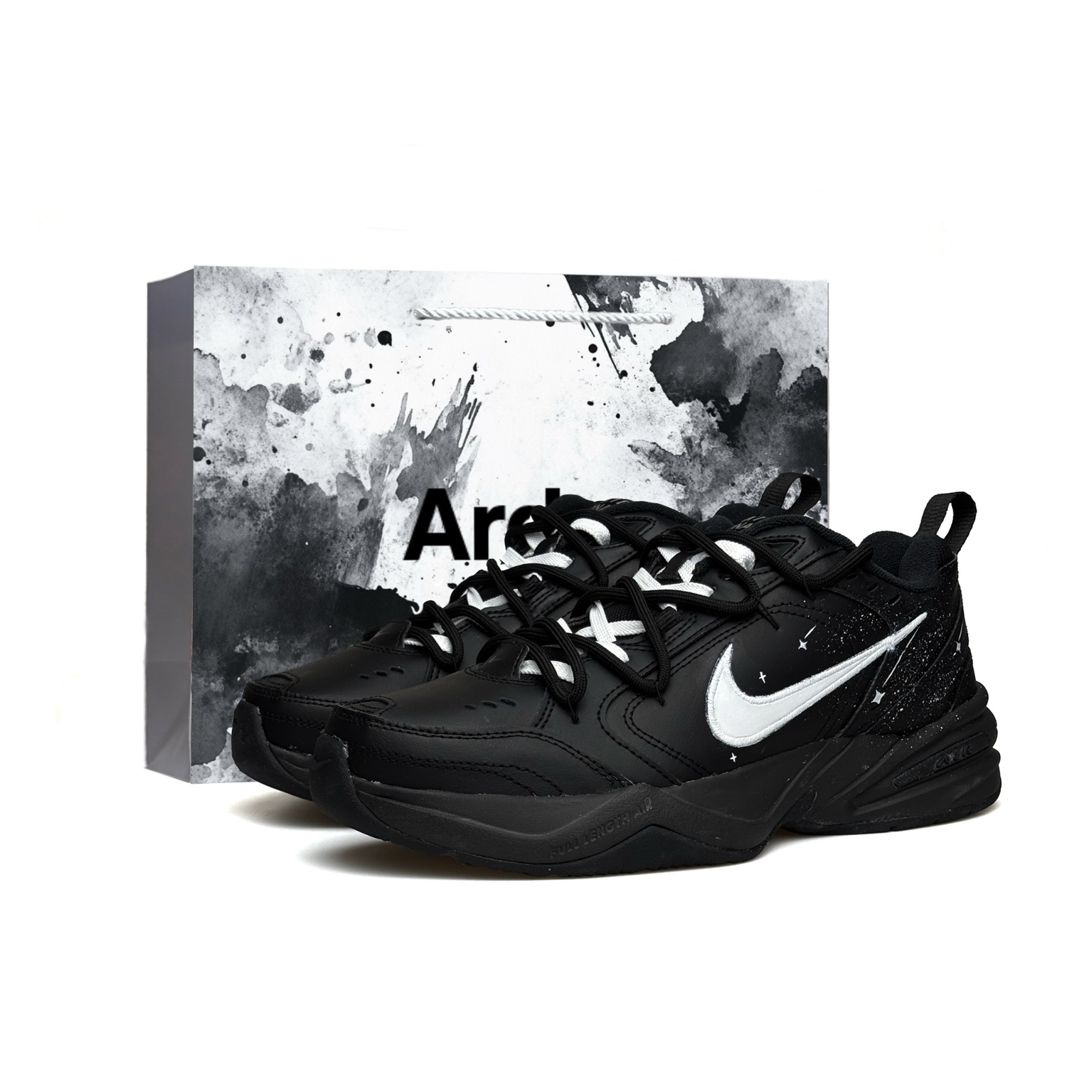 Nike Air Monarch 4 WAO высота увеличивающая устойчивые к истиранию противоскользящие низкие массивные кроссовки Unisex черный белый
Nike Air Monarch 4 WAO высота увеличивающая устойчивые к истиранию противоскользящие низкие массивные кроссовки Unisex черный белый