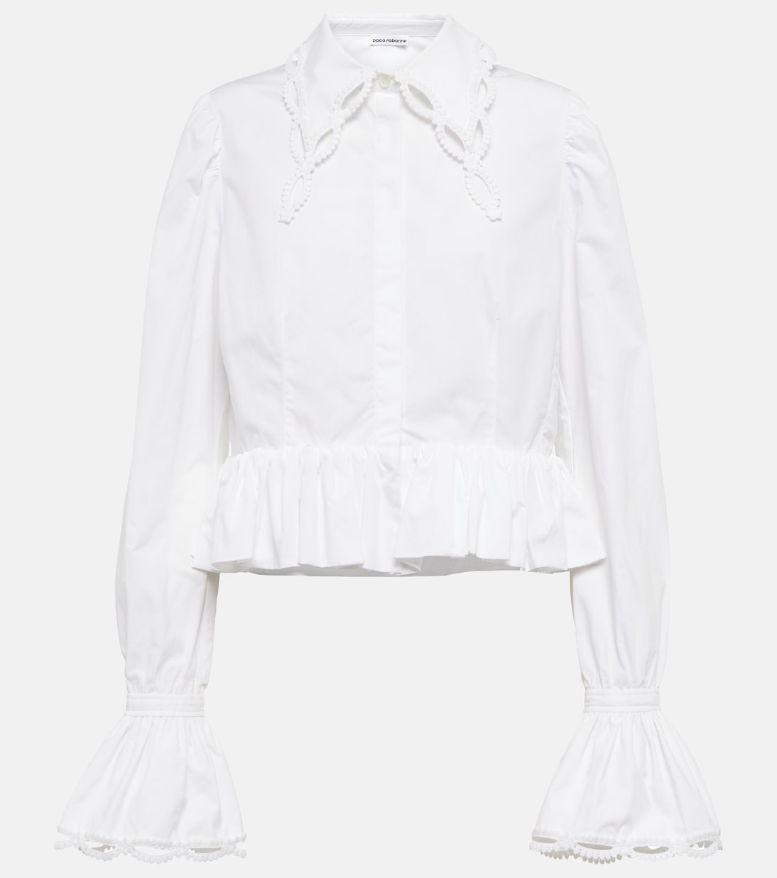 Рубашка из хлопкового поплина с баской Rabanne, Optical White
Рубашка из хлопкового поплина с баской Rabanne, Optical White