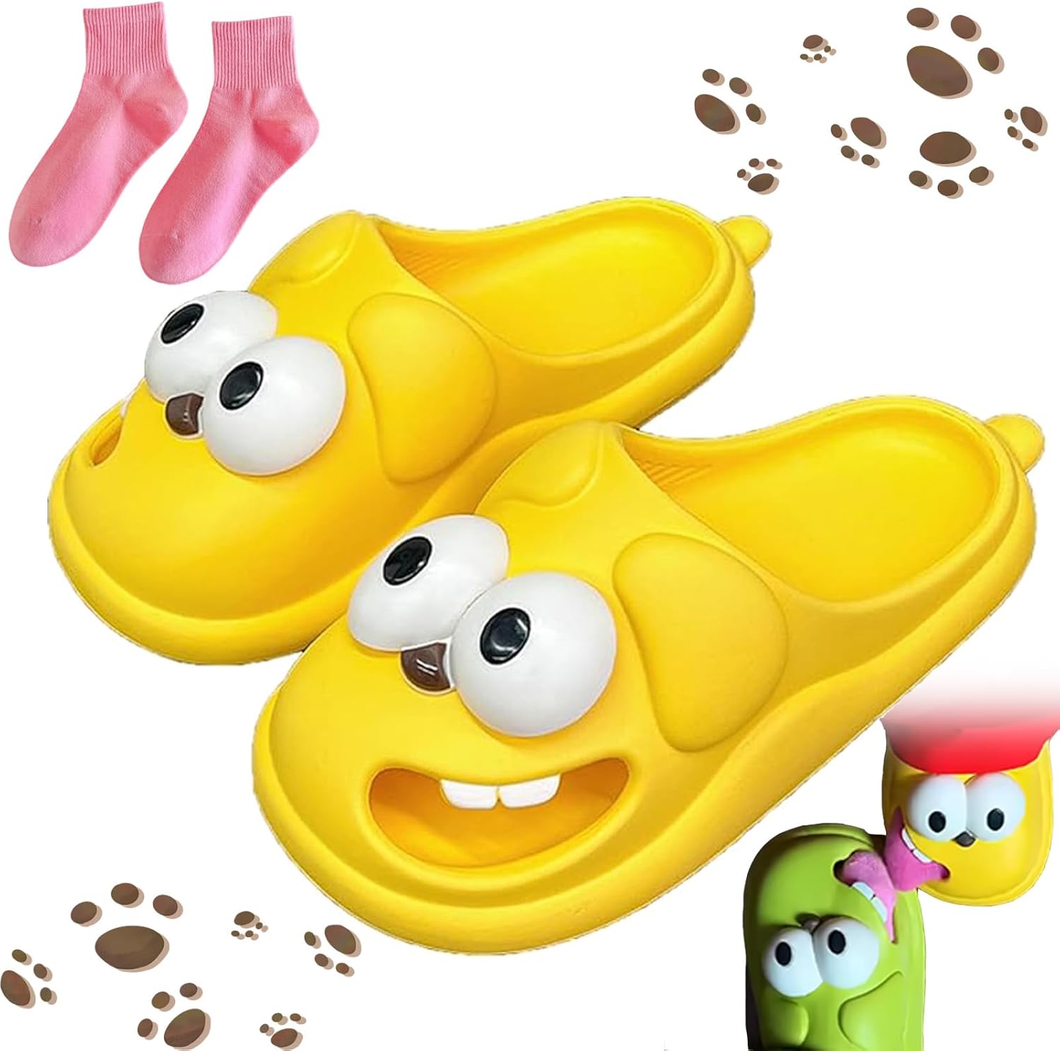 Тапочки для поцелуев для пар - забавные 3D-тапочки с большими глазами и языком собаки, милые мультяшные домашние тапочки, нескользящие домашние тапочки для женщин и мужчин Kzaer, желтый
Тапочки для поцелуев для пар - забавные 3D-тапочки с большими глазами и языком собаки, милые мультяшные домашние тапочки, нескользящие домашние тапочки для женщин и мужчин Kzaer, желтый