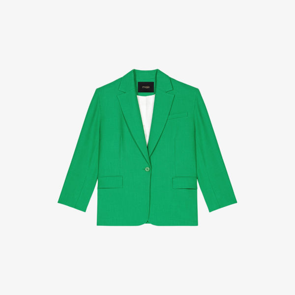 Блейзер Maje с лацканами из эластичной ткани, зеленый
Блейзер Maje с лацканами из эластичной ткани, зеленый