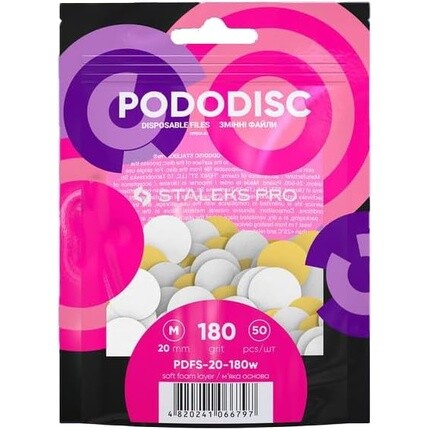 Одноразовые белые файлы с мягким поролоновым слоем для педикюрного диска PODODISC PRO M 180 грит PDFS-20-180w Staleks
Одноразовые белые файлы с мягким поролоновым слоем для педикюрного диска PODODISC PRO M 180 грит PDFS-20-180w Staleks