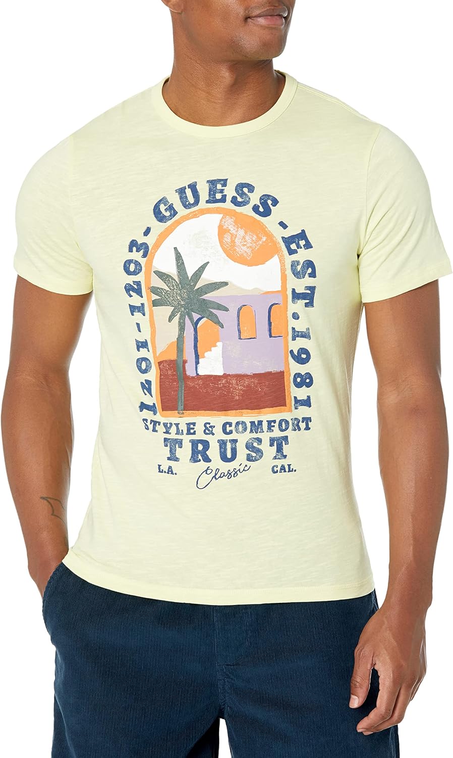 Мужская футболка GUESS с коротким рукавом, круглым вырезом и окном на ладони, Vintage Lime
Мужская футболка GUESS с коротким рукавом, круглым вырезом и окном на ладони, Vintage Lime