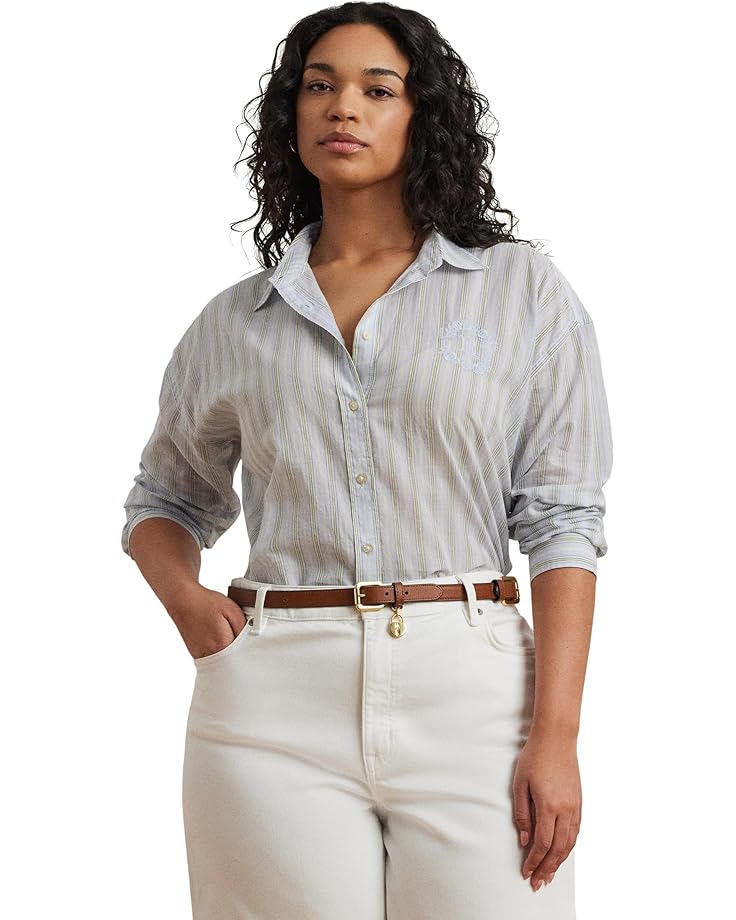 Рубашка Lauren Ralph Lauren Plus Size Oversize Striped Cotton Voile Shirt, цвет Light Blue/Pink Multicolor
Рубашка Lauren Ralph Lauren Plus Size Oversize Striped Cotton Voile Shirt, цвет Light Blue/Pink Multicolor