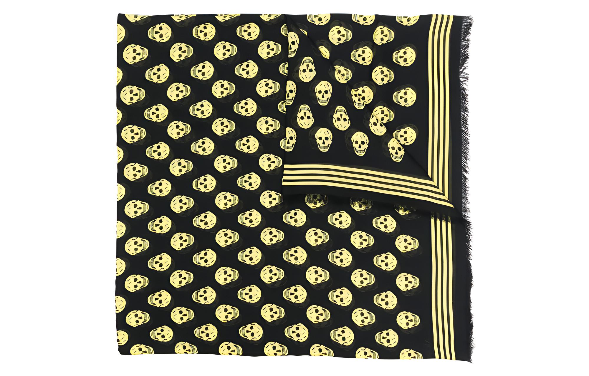 Шарф Biker Skull Alexander McQueen, желтый 
Шарф Biker Skull Alexander McQueen, желтый