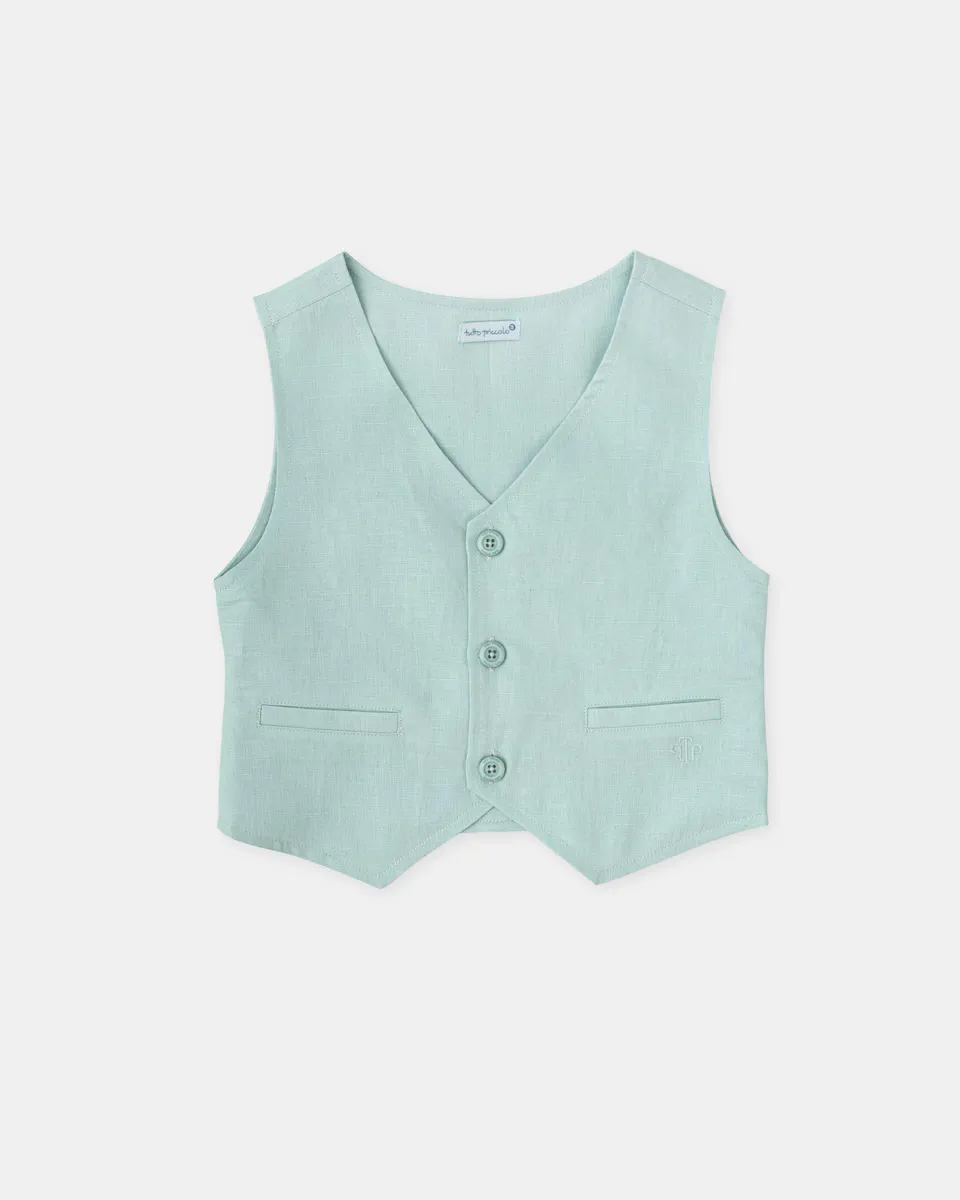 Льняной жилет для мальчика с застежкой на пуговицы Tutto Piccolo, бирюзовый
Льняной жилет для мальчика с застежкой на пуговицы Tutto Piccolo, бирюзовый