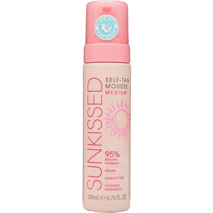 Мусс для автозагара Medium 200 мл 95% натуральный веганский продукт без жестокого обращения с животными аромат кокоса Sunkissed
Мусс для автозагара Medium 200 мл 95% натуральный веганский продукт без жестокого обращения с животными аромат кокоса Sunkissed