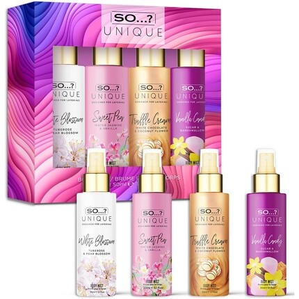 So... Unique Mini Mist Women's Gift Set with Vanilla Candy/Sweet Pea, Truffle Cream, and White Blossom Body Mist Fragrance Spray Set 4x50ml So…, Коричневый, So... Unique Mini Mist Women's Gift Set with Vanilla Candy/Sweet Pea, Truffle Cream, and White B
So... Unique Mini Mist Women's Gift Set with Vanilla Candy/Sweet Pea, Truffle Cream, and White Blossom Body Mist Fragrance Spray Set 4x50ml So…, Коричневый, So... Unique Mini Mist Women's Gift Set with Vanilla Candy/Sweet Pea, Truffle Cream, and White B