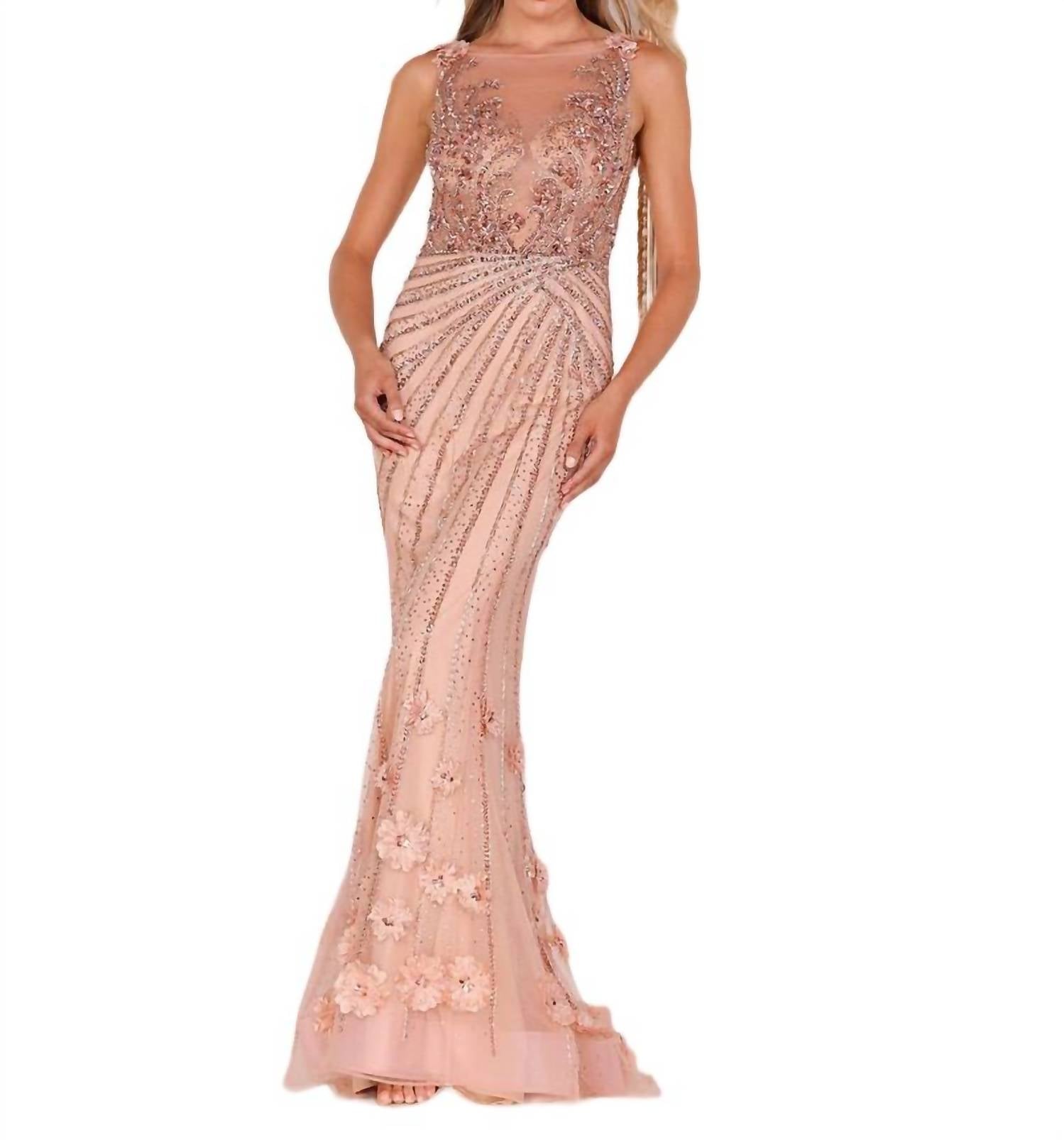 Terani Couture Платье-макси с сияющим лифом, цвет Champ/blush
Terani Couture Платье-макси с сияющим лифом, цвет Champ/blush