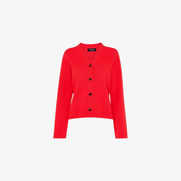 Кардиган Whistles с V-образным вырезом и декоративными швами, красный
Кардиган Whistles с V-образным вырезом и декоративными швами, красный