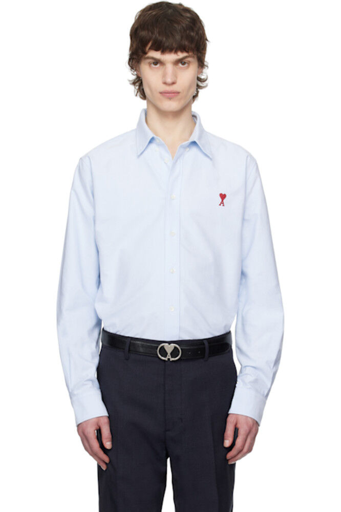 Синяя хлопковая рубашка на пуговицах Ami de Coeur AMI Paris
Синяя хлопковая рубашка на пуговицах Ami de Coeur AMI Paris