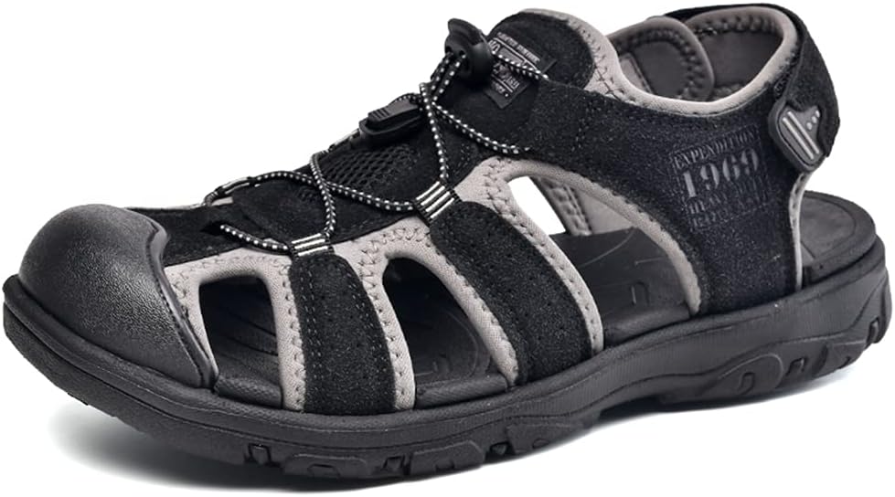 Мужские регулируемые походные сандалии UIKGITP, кожаные спортивные сандалии для улицы, закрытый носок, удобные водонепроницаемые спортивные тапочки, черный
Мужские регулируемые походные сандалии UIKGITP, кожаные спортивные сандалии для улицы, закрытый носок, удобные водонепроницаемые спортивные тапочки, черный