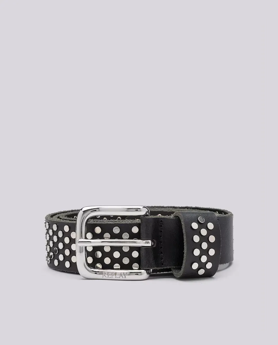 Мужской кожаный ремень с заклепками Replay, черный
Мужской кожаный ремень с заклепками Replay, черный