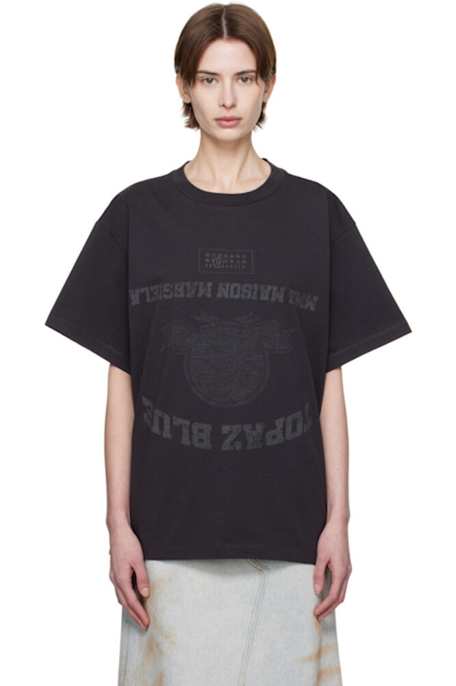 Футболка с черным топазовым синим цветом MM6 Maison Margiela
Футболка с черным топазовым синим цветом MM6 Maison Margiela