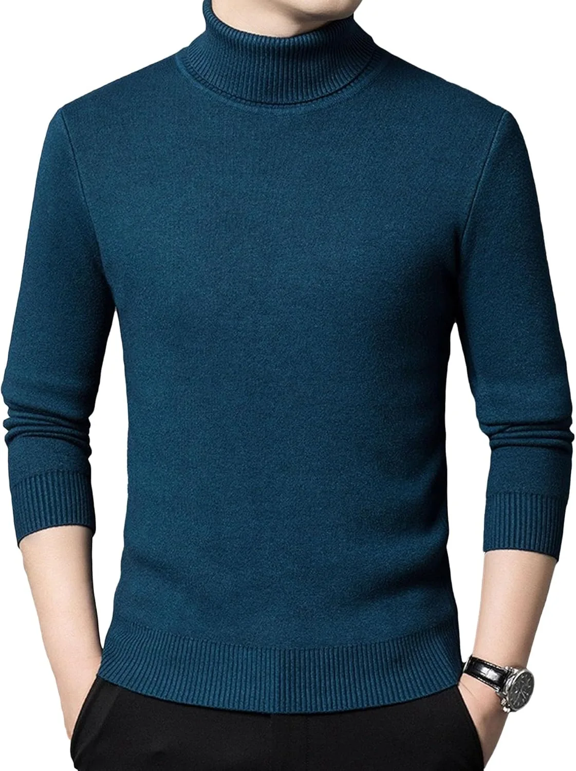 Мужской свитер slim fit с воротником-гольф
Мужской свитер slim fit с воротником-гольф