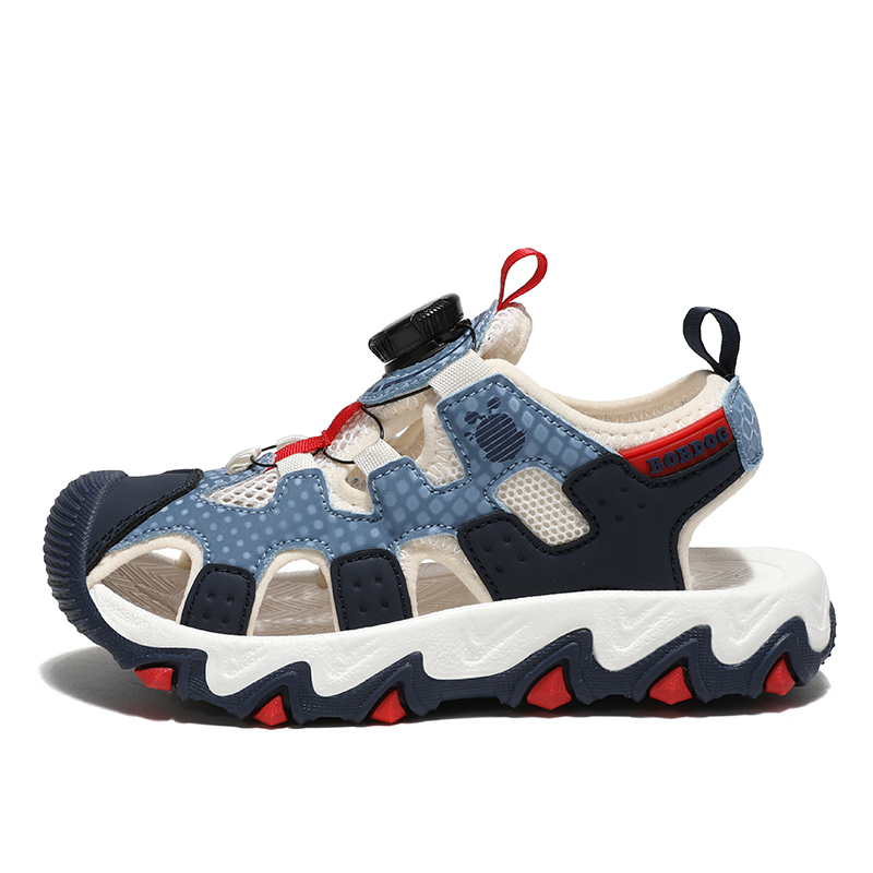 Противоскользящие износостойкие детские сандалии для детей BOBDOG, синий/белый 
Противоскользящие износостойкие детские сандалии для детей BOBDOG, синий/белый