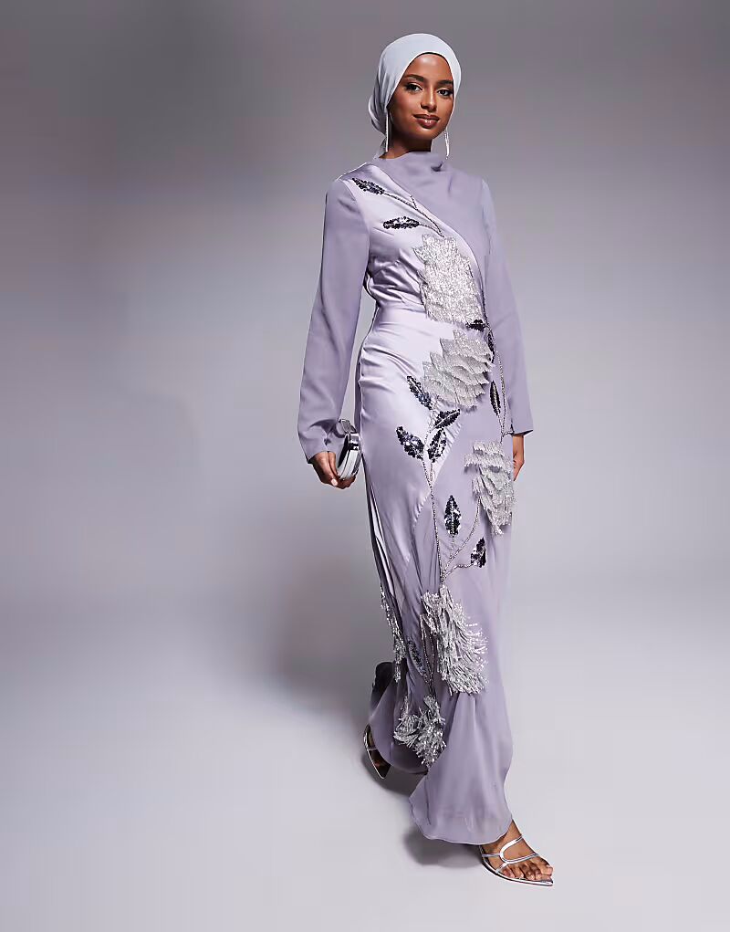 Платье макси ASOS DESIGN из атласного шифона с отделкой и воротником-хомутиком в темно-фиолетовом цвете
Платье макси ASOS DESIGN из атласного шифона с отделкой и воротником-хомутиком в темно-фиолетовом цвете