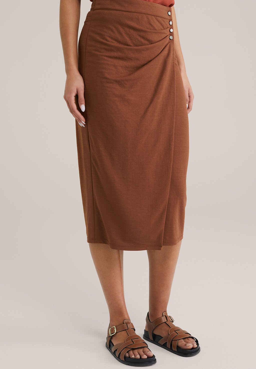 Юбка с запахом WE Fashion, коричневый
Юбка с запахом WE Fashion, коричневый