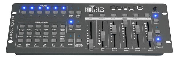 Контроллер освещения Chauvet Obey 6 Universal DMX Light Controller
Контроллер освещения Chauvet Obey 6 Universal DMX Light Controller