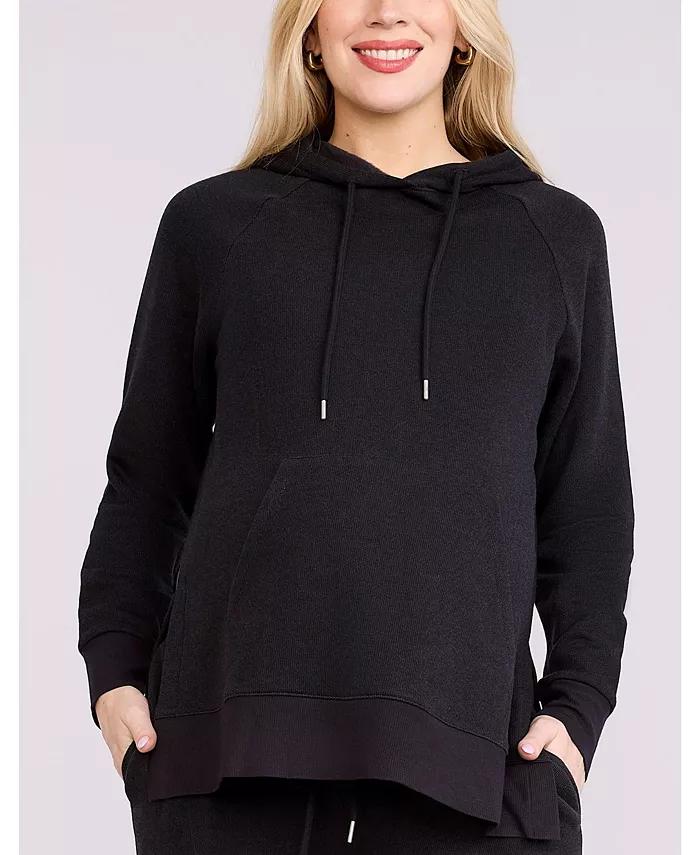 Женская свободная туника с капюшоном для беременных Motherhood Maternity, черный 
Женская свободная туника с капюшоном для беременных Motherhood Maternity, черный