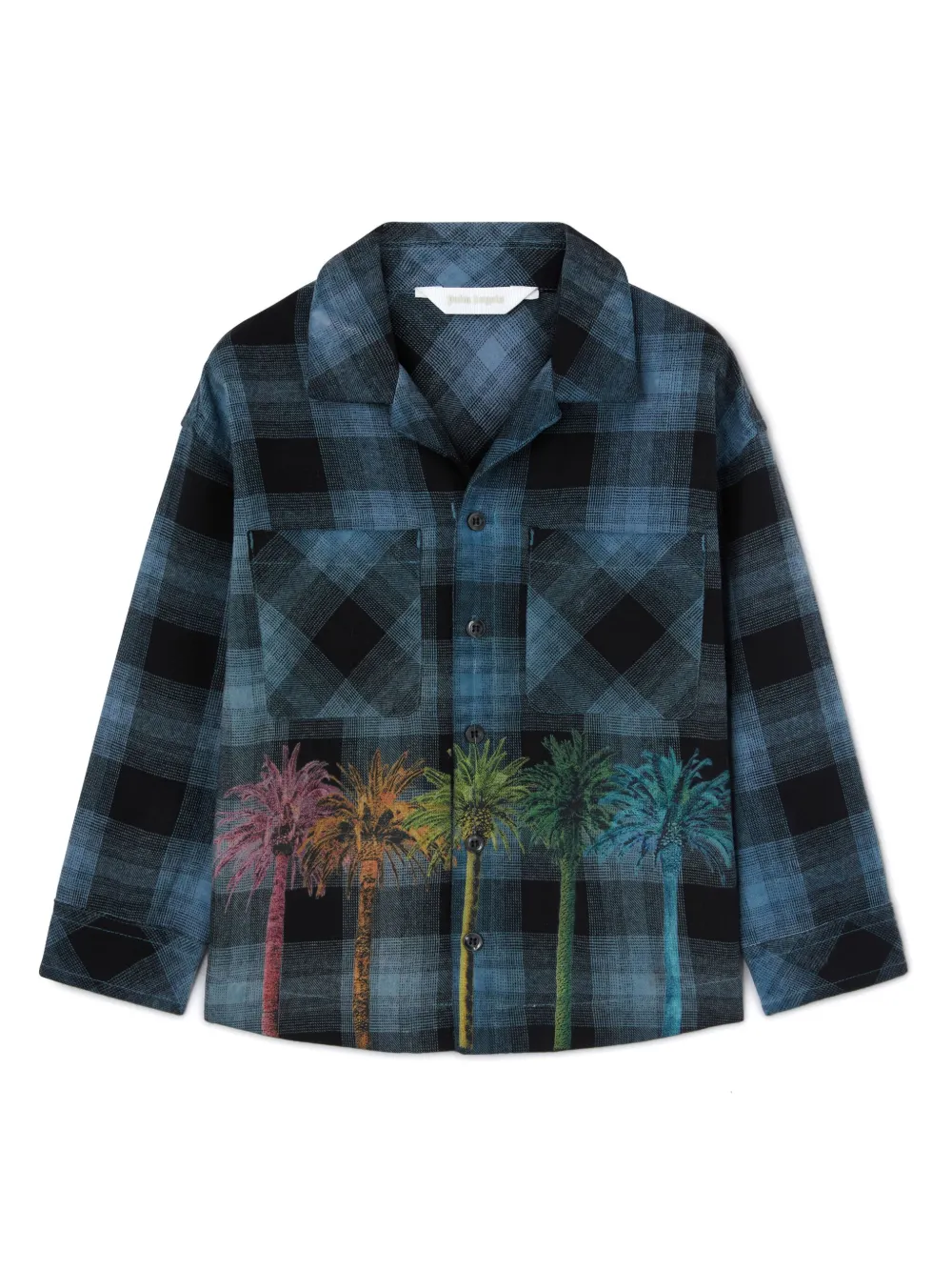 Фланелевая рубашка в клетку с логотипом Palm Angels Kids, синий
Фланелевая рубашка в клетку с логотипом Palm Angels Kids, синий